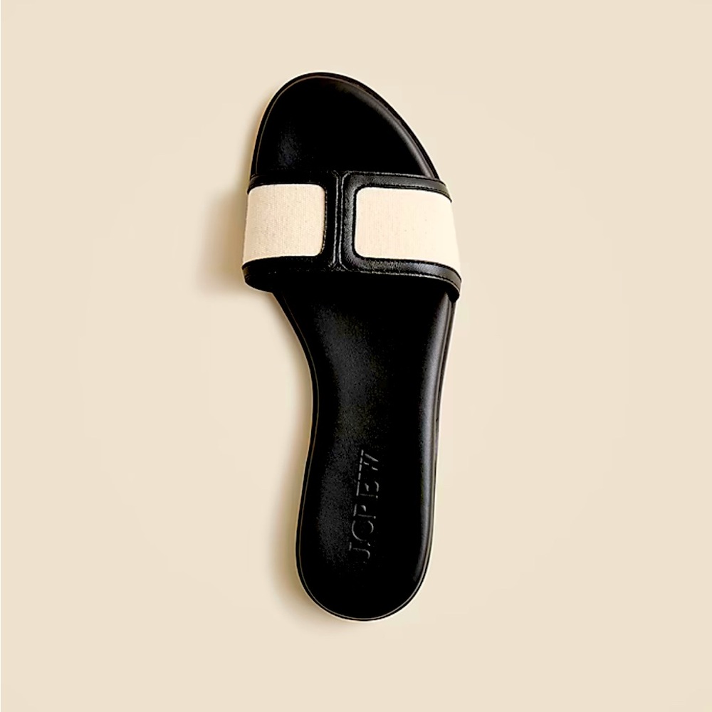 J. Crew Georgina Black and Cream Sandals
